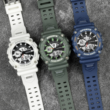 DIRAY 2107GAD Men's Waterproof Dual-Time Luxury Sports Watch with Alarm