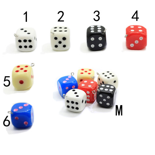 100pcs Solid Fun Mini Figurines Resin Dice Charms For Keychain Findings Diy Crafts κολιέ σκουλαρίκι κρεμαστό κόσμημα αξεσουάρ