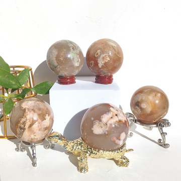 Wholesale Natural Cherry Agate Crystal Sphere Polished Gemstone Ball for Energy