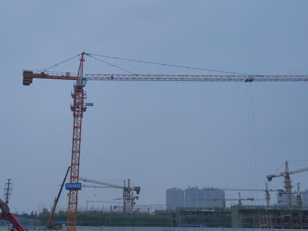 Guindaste de torre hidráulico do Hammerhead da construção da construção 3T