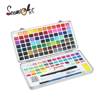 128 Farben Feststoff Aquarell Set Deluxe