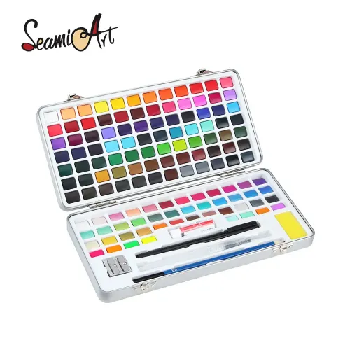 50 Water Colors Paints Set SeamiArt 128 colors solid artist watercolor paint set Manufactory