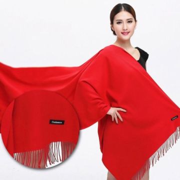Plain Cashmere Scarves with Tassel Winter Warm shawl Hot Sale Long colored Scarf