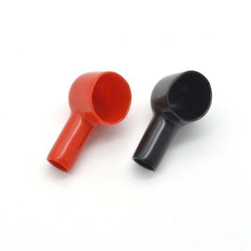 15mm x 8mm PVC Battery Terminal Insulator Caps in Black Smoking Pipe Shape