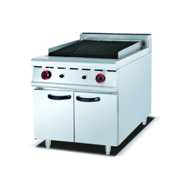 Gas BBQ Grill with Lava Rock and Cabinet for Sale