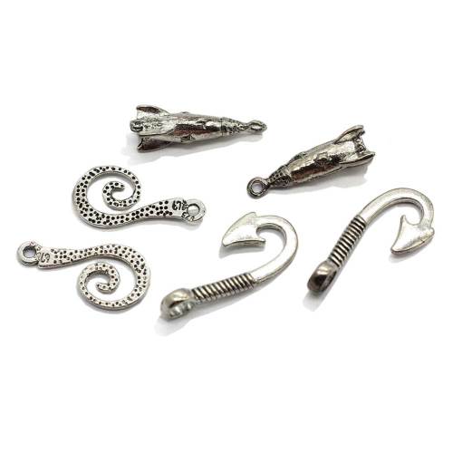 Goede Kwaliteit 25MM 26MM 31MM Grote Vishaak Hangers Antiek Zilver Kleur Vishaak Charms Sieraden Maken Leverancier