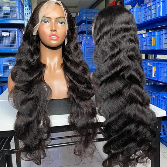 30 Inch Raw Indian Body Wave Human Hair Wig with 13x4 Transparent Lace