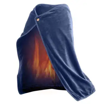 USB Heated Shawl Blanket: 70*100cm Electric Flannel Warmth with Overheat Protection for Winter