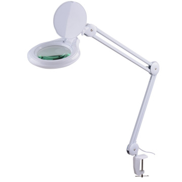 Dimmable Magnifying Glass LED Light with Clip for Nail Salon Furniture Restoration