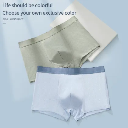 Ice Silk Men's Boxer Briefs - Solid Slim Underwear