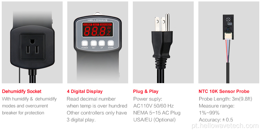 Controlador de umidade da incubadora digital HW-1803H