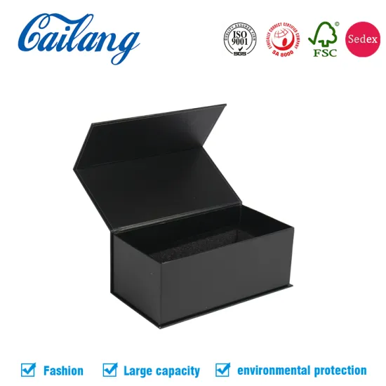 Black Printing Box With lid for Luxury Shoe