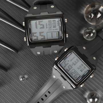 Diray Fashion Casual Black Sport Digital LCD Couple Watches for Men and Women