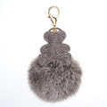 Pom Keychain de pele de urso de veludo strass completo Coreia do Sul