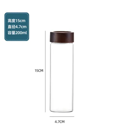 Acacia wood lid glass bottle for medicinal materials