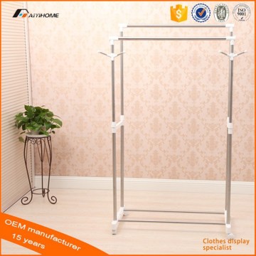 Double Pole Display Rack ,stainless steel display rack, laundry dryer