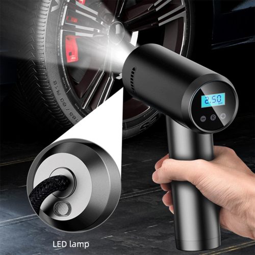 સ્માર્ટ ડિજિટલ પ્રેશર ગેજ સાથે ટાયર એર પમ્પ, એલઇડી લાઇટ, કાર મોટરસાયકલ બાઇક બોલ માટે ઓટો-શટ off ફ