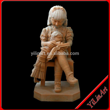 Sunset red color stone marble statue for sale