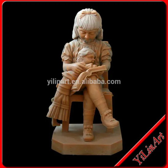 Sunset red color stone marble statue for sale