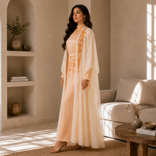 شامپاین دوزی کیپ Abaya با لباس داخلی