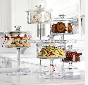 Wholesale the beautiful The glass pedestal Candy Jar fancy