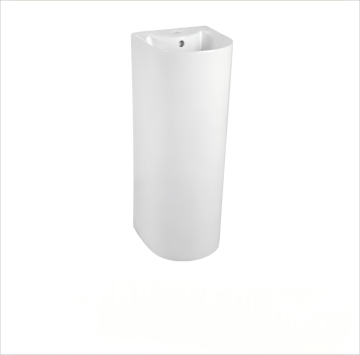 Luxury One Piece Round Ceramic Freestanding Pedestal Basin Sink