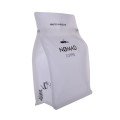 Matte White Flat Bottom Coffee Bags With Valve