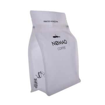 Matte White Flat Bottom Coffee Bags With Valve