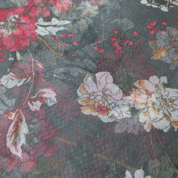 Floral design polyester mesh fabric