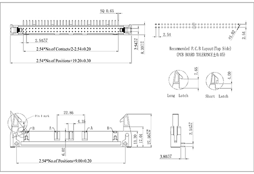 2,54 mm Dip 90 -Grad -Ejektorheader vom Typ 90 Grad