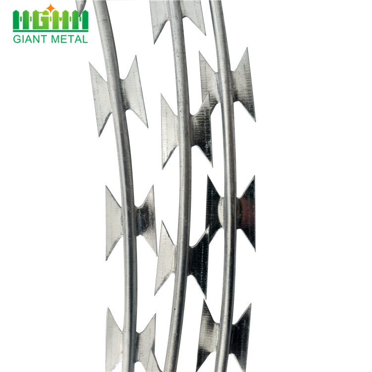 Single Coil Cross Type BTO-22 Galvanized Razor Wire