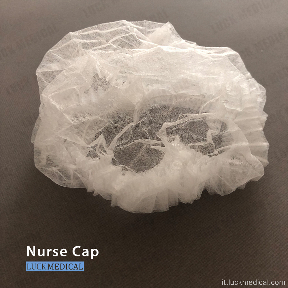 Disposolbe Cap medico elasticitato Blu Nurse Cap