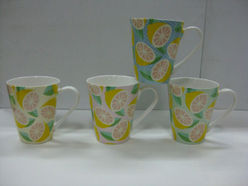 Ceramic Coffee Mug With Fruit Design