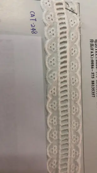 Three Holes Trims Cotton Embroider Fabric