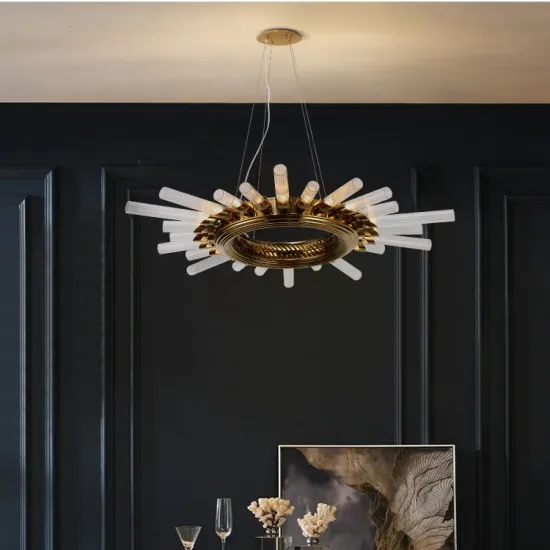 Indoor Living Room Round Glass Led Chandelier Pendant Light