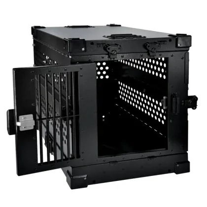 Folding Metal Collapsible Airline Approved Dog Kennel Crate for Large Pets
