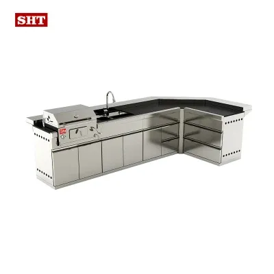 Luxury Wholesale Party Kitchen BBQ Charcoal Grill with Basket Cabinet