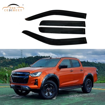 Puerta de viento negro acrílico Visor de sol para D-Max 2021-2022