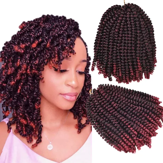30 Strands/pack 8 Inch Crochet Braid Synthetic Curly Hair Extensions Spring Twist Hair Ombre Jumbo Braiding Nubian Twist Hair
