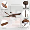 Remote control wood grain 60 inch fan Chandeliers