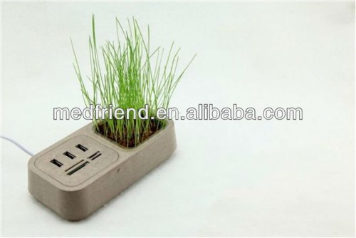 USB HUB with Card Reader/Grass Green Life