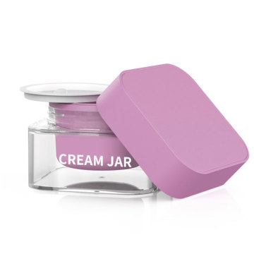 dual compartment 15g 30g square empty acrylic plastic clear Face Eye pot cream cosmetic jar