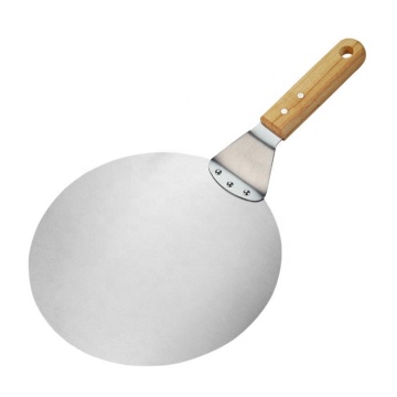 JinHaiYue 10\" Wooden Foldable Handle Round Stainless Steel Pizza Peel: High-Quality Cooking Tool for Home and Professional Use