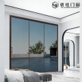 현대적인 3패널 투명 유리 미닫이 문