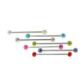 Chirurgenstahl Industrie Barbell mit Multi-Crystal Balls