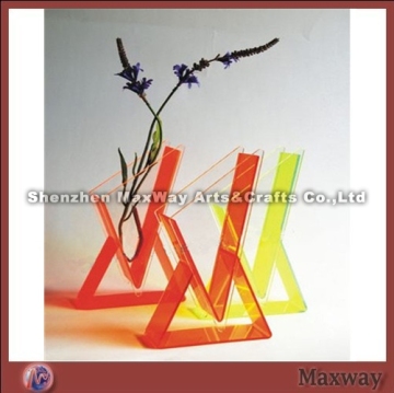 Clear and red ingenious acrylic/PMMA vase/flower vase/holder/container