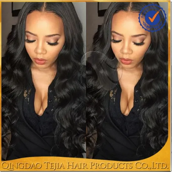 Top quality natural looking cheap lace front virgin brazilian hair body wave wig