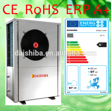 EVI domestic low temp Stainless steel air heating pump air to water heater 10kw with CE ERP A+ Daishiba