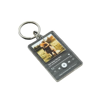 Özel akrilik fotokard anahtarlık - müzik temalı erkek/kız arkadaş hediyesi