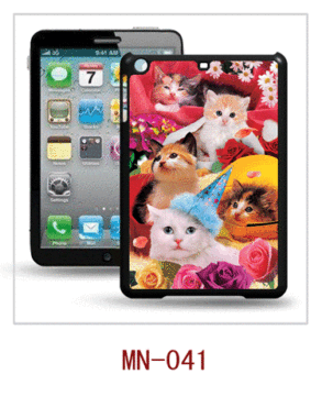 Gatos imagens Ipad Mini caso 3d imagens de gato, pc caso revestimento de borracha, várias cores disponíveis